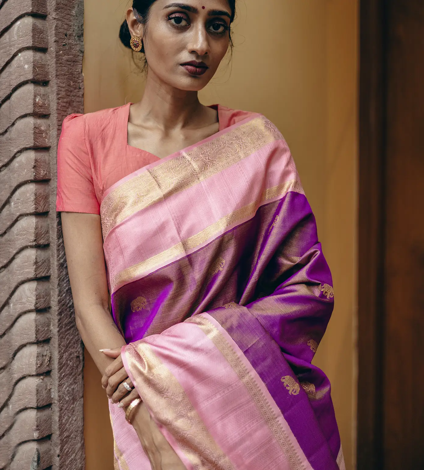 Purple Kanchipuram Silk Saree4