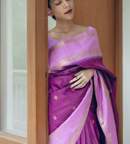 Purple Kanchipuram Silk Saree4