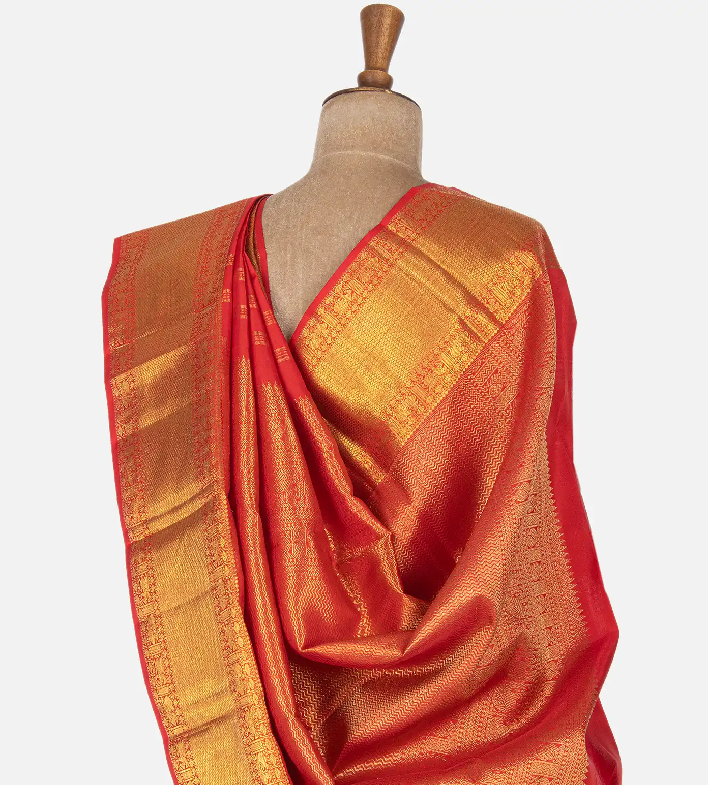Red Kanchipuram Silk Saree3
