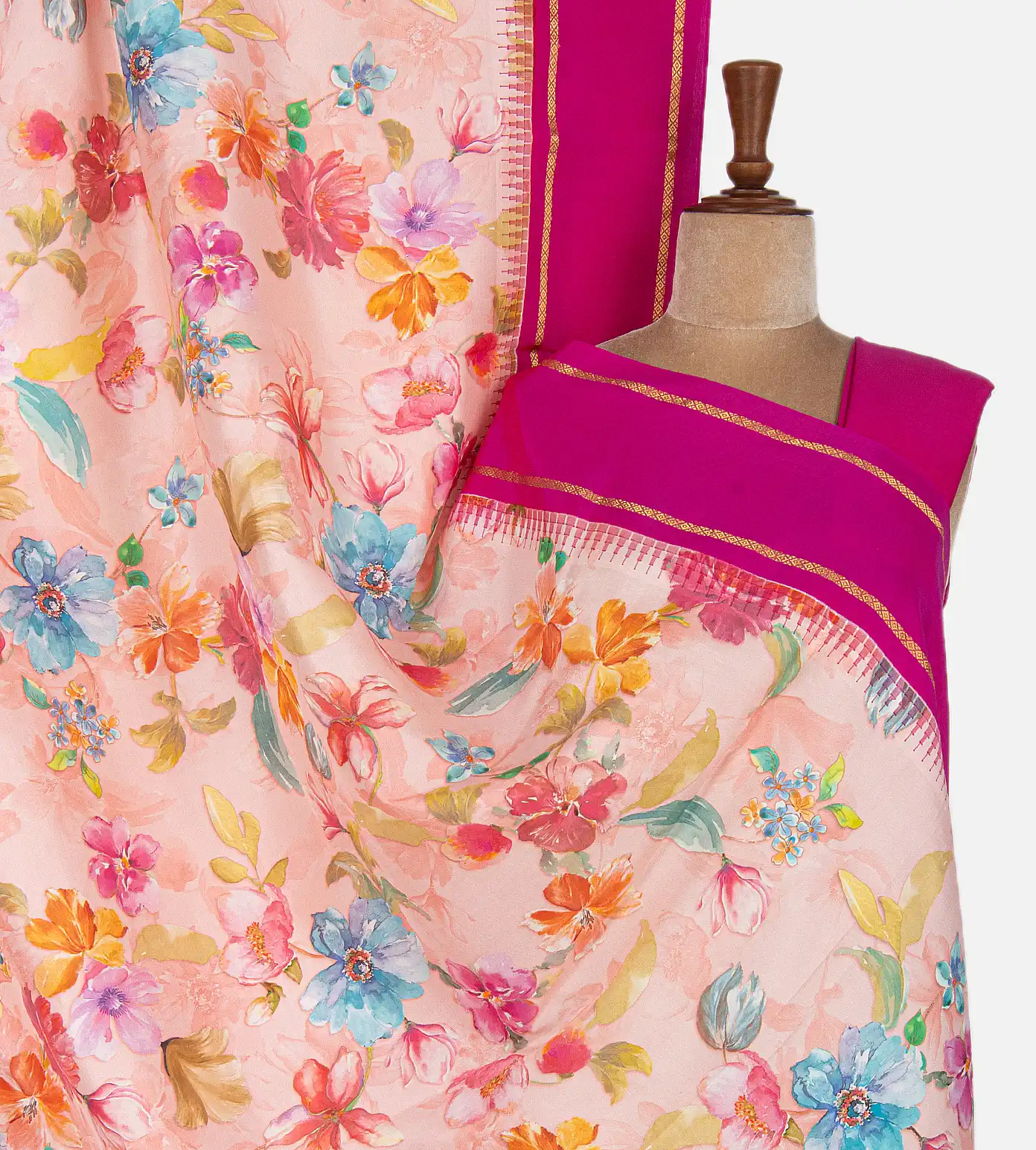 Pastel Pink Soft Silk Saree1