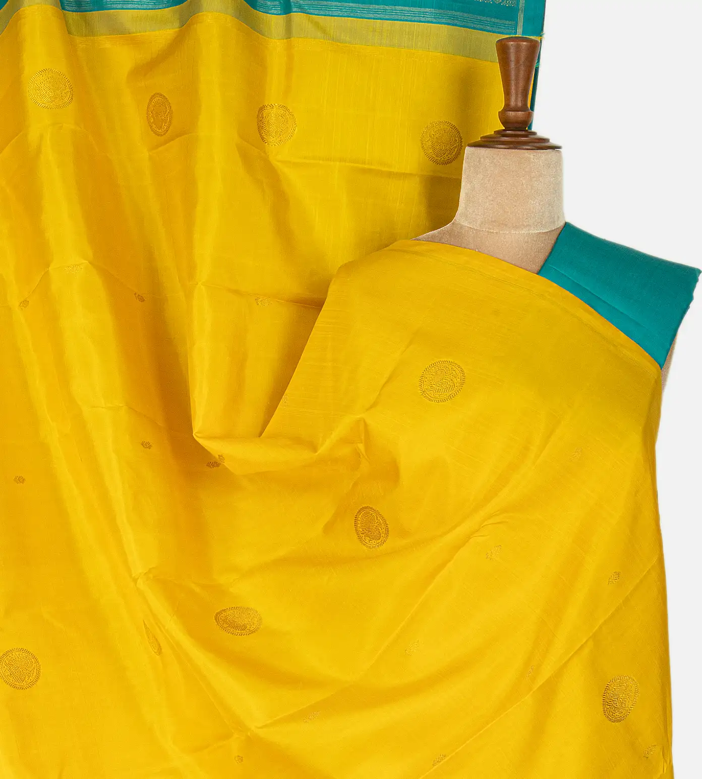 Yellow Kanchipuram Silk Saree1