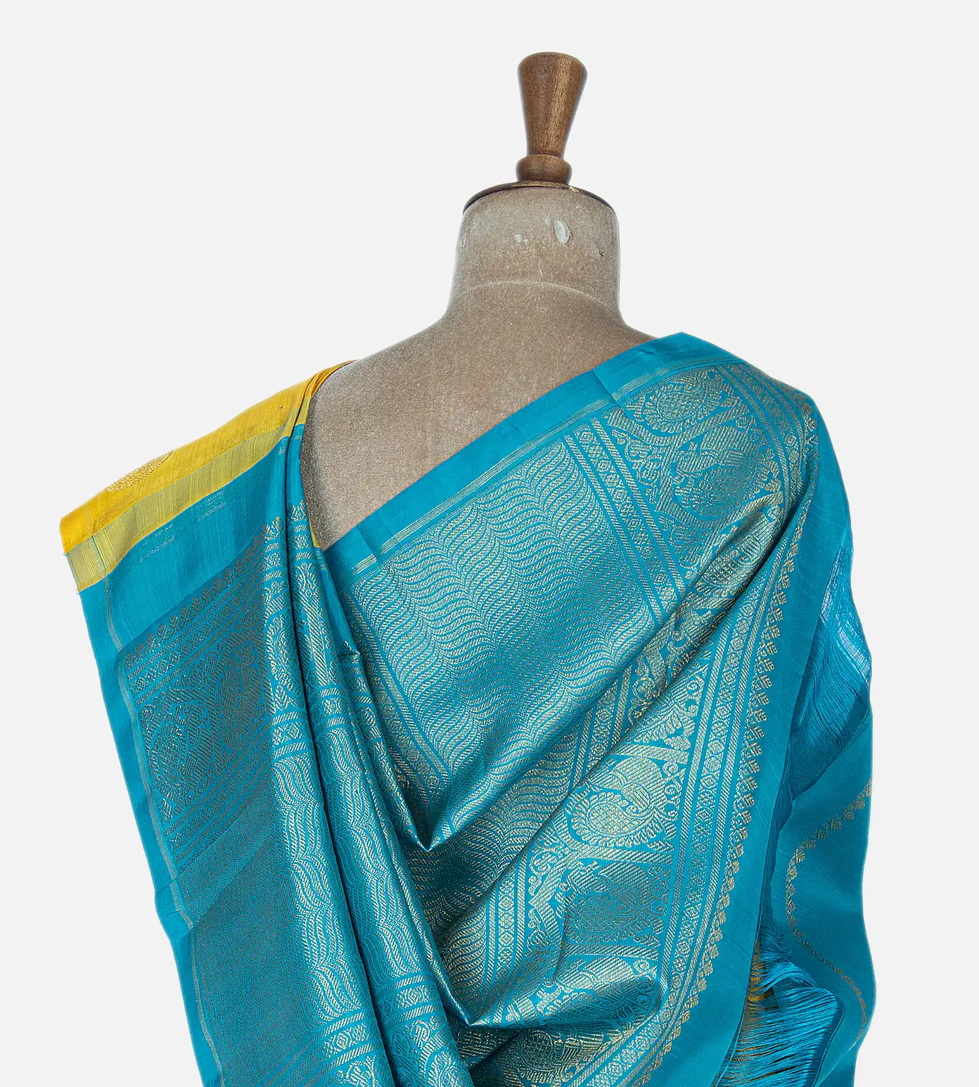 Yellow Kanchipuram Silk Saree3