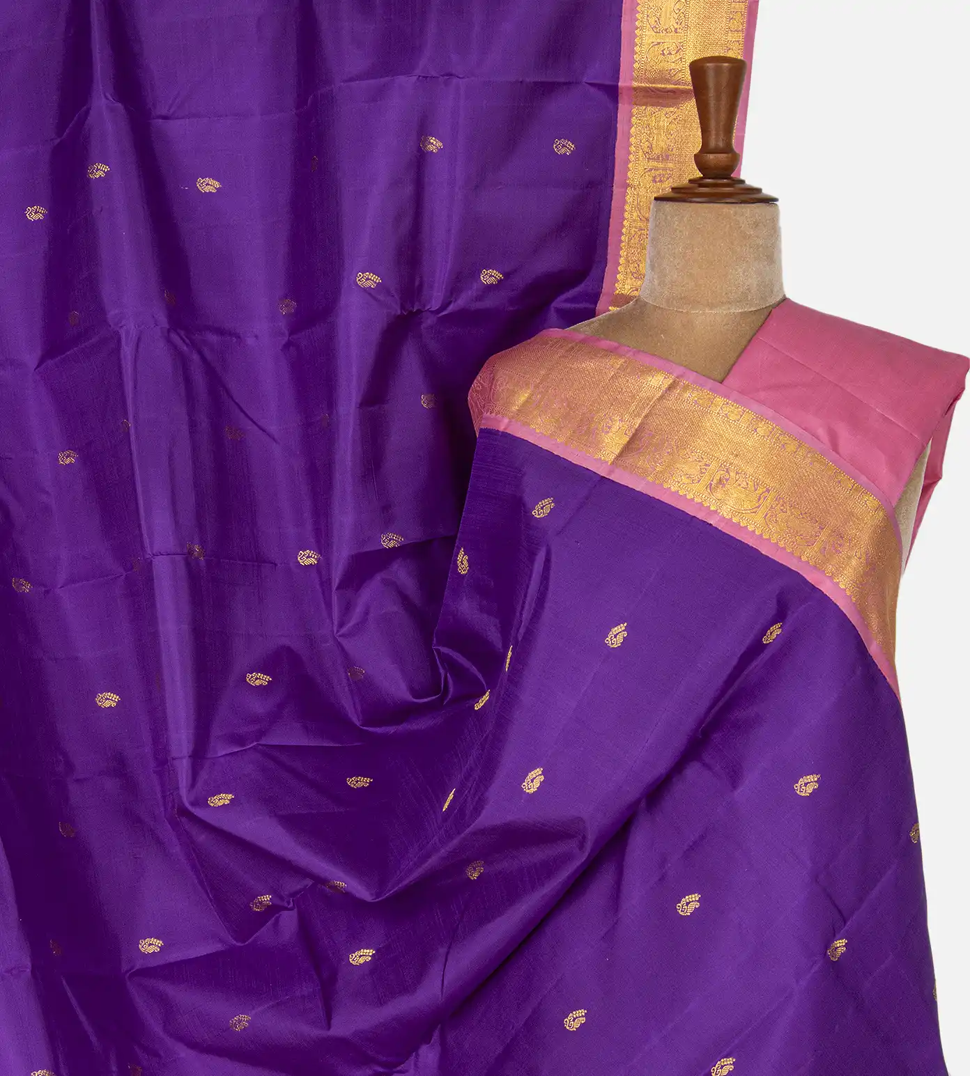 Violet Kanchipuram Silk Saree1