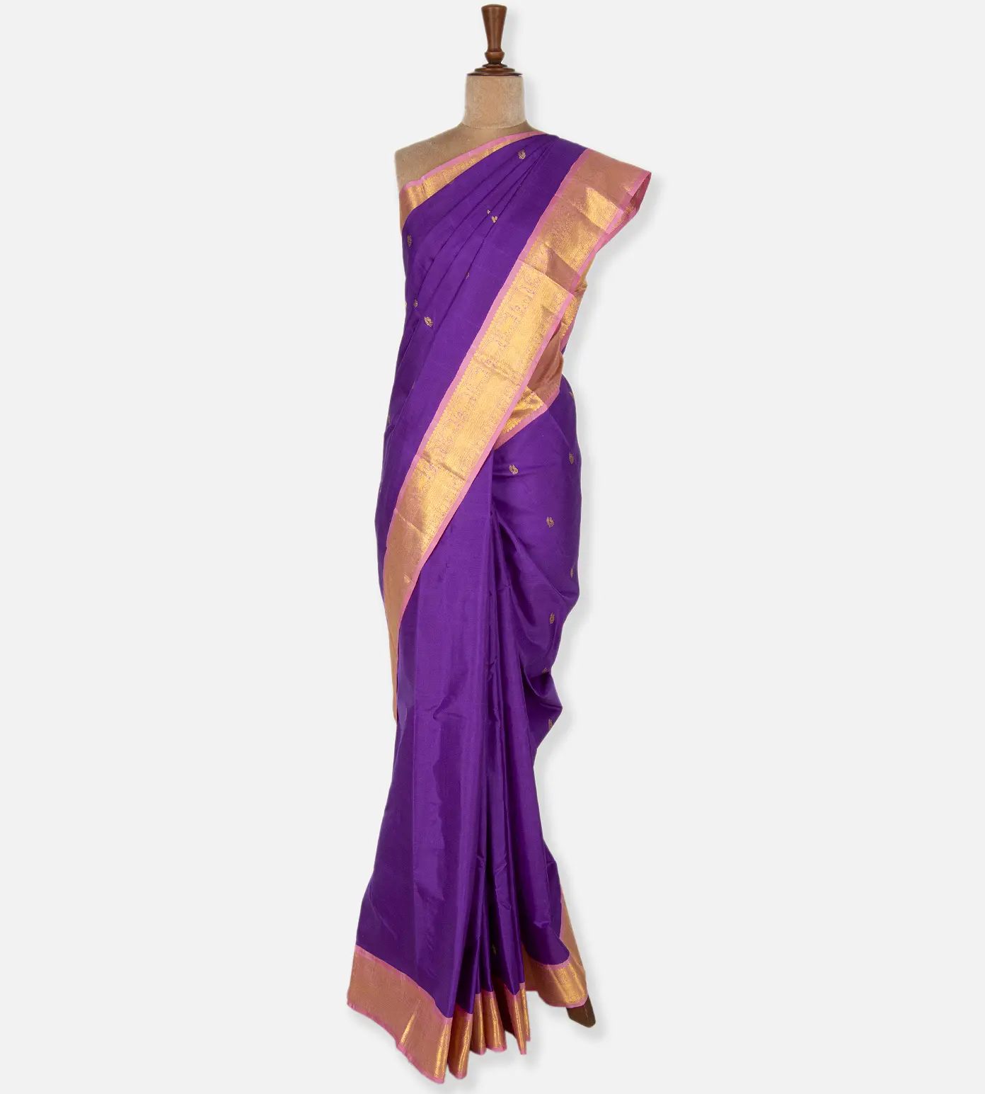 Violet Kanchipuram Silk Saree2