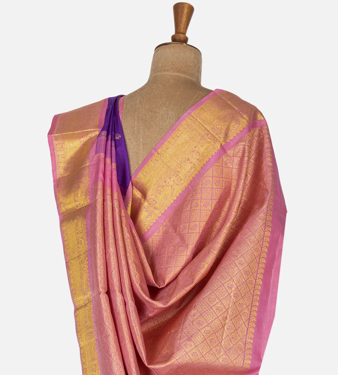 Violet Kanchipuram Silk Saree3