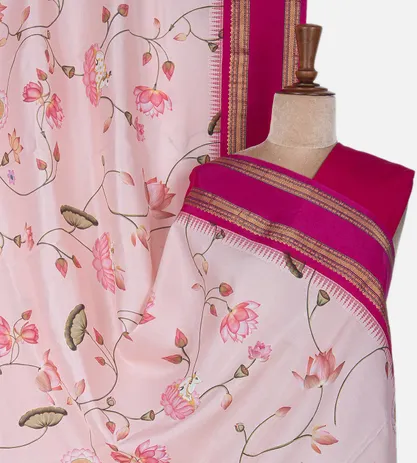 Light Pink Soft Silk Saree1