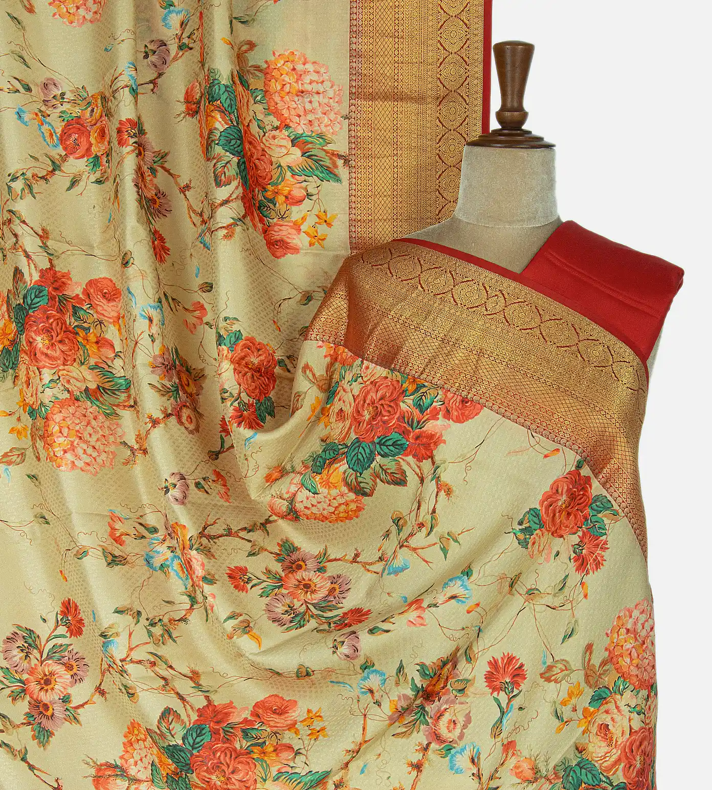 Beige Soft Silk Saree1