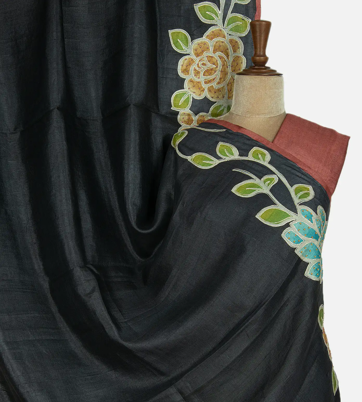 Elephant Grey Tussar Saree1