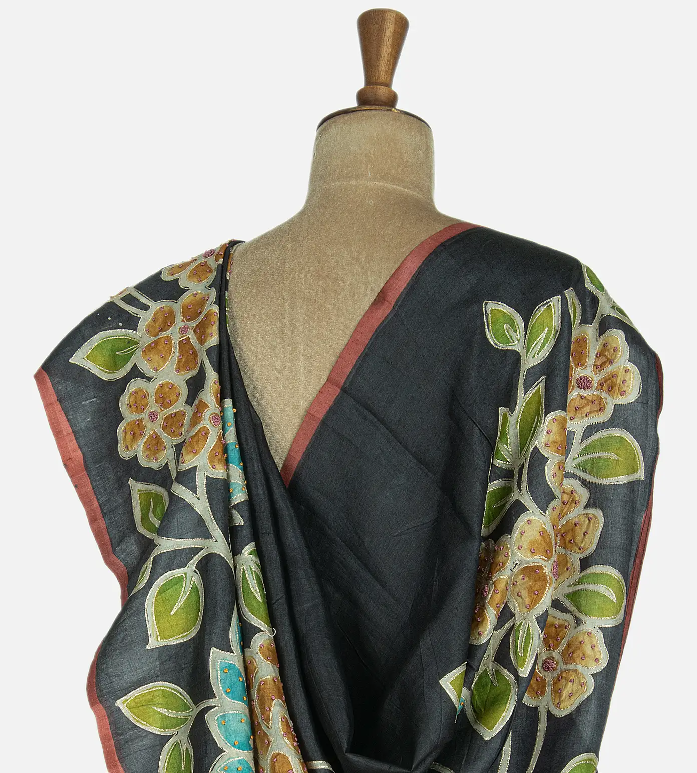 Elephant Grey Tussar Saree3