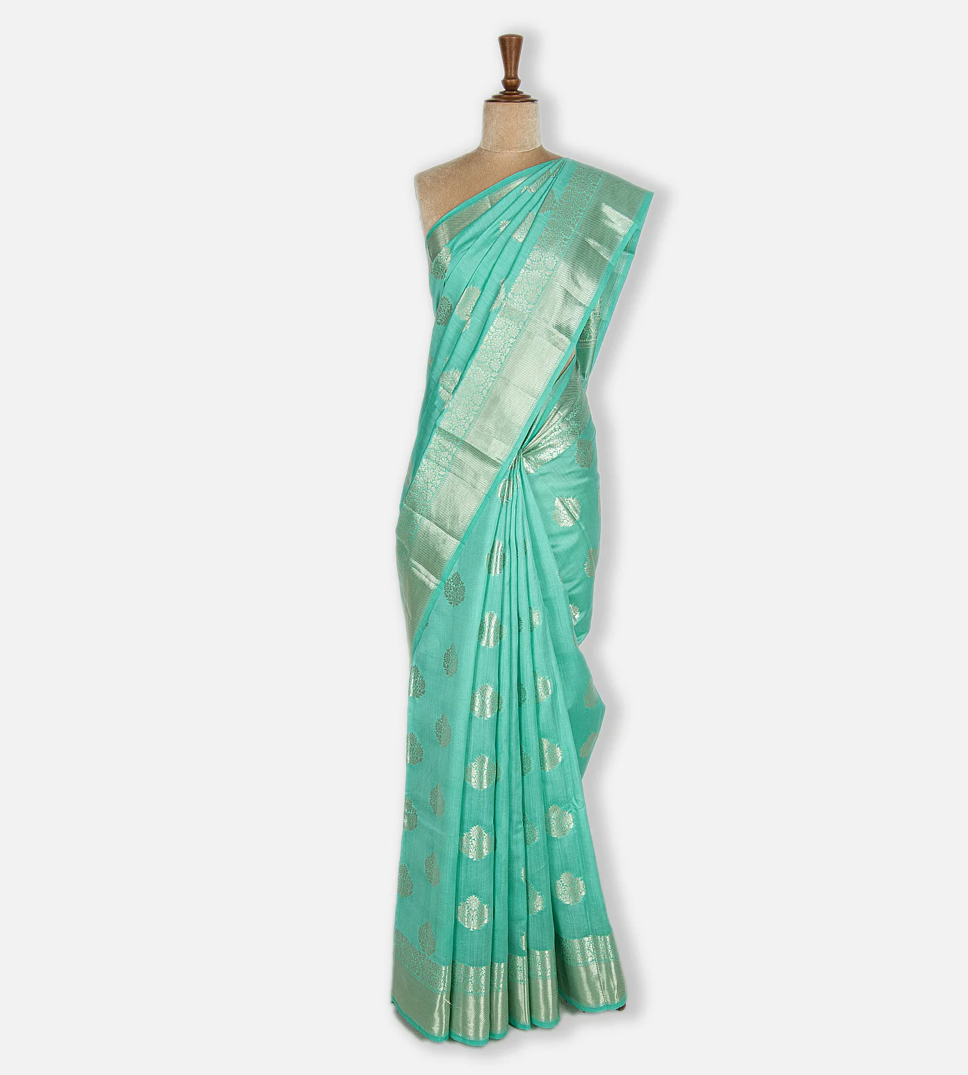 Blueish Green Chaniya Silk Saree2