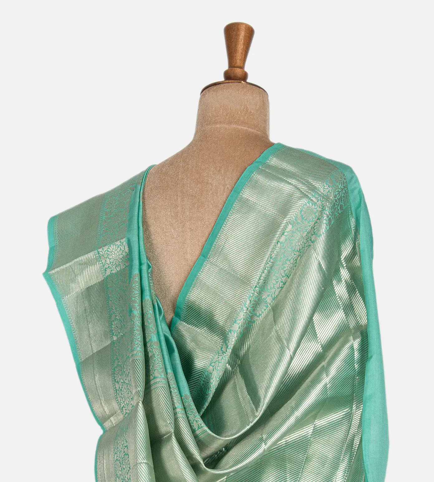 Blueish Green Chaniya Silk Saree3