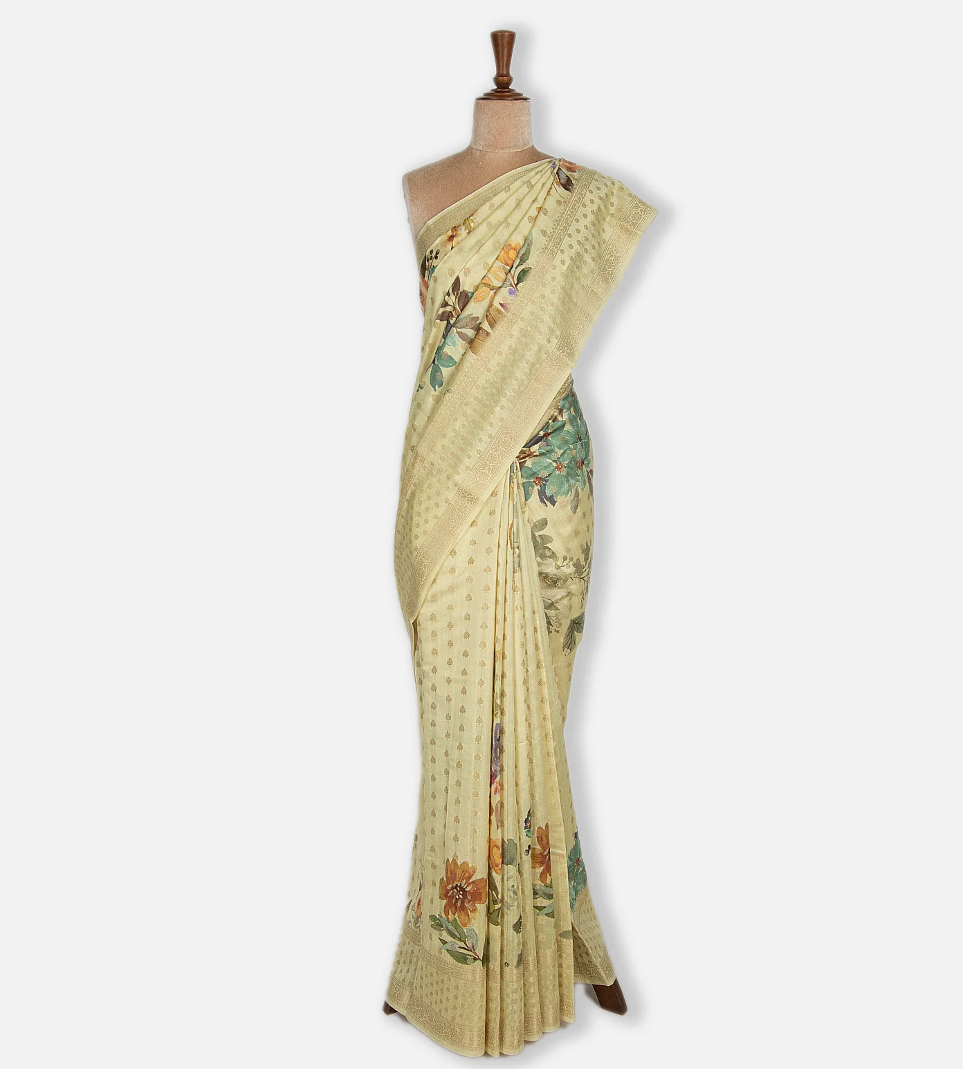 Light Yellow Chaniya Silk Saree2