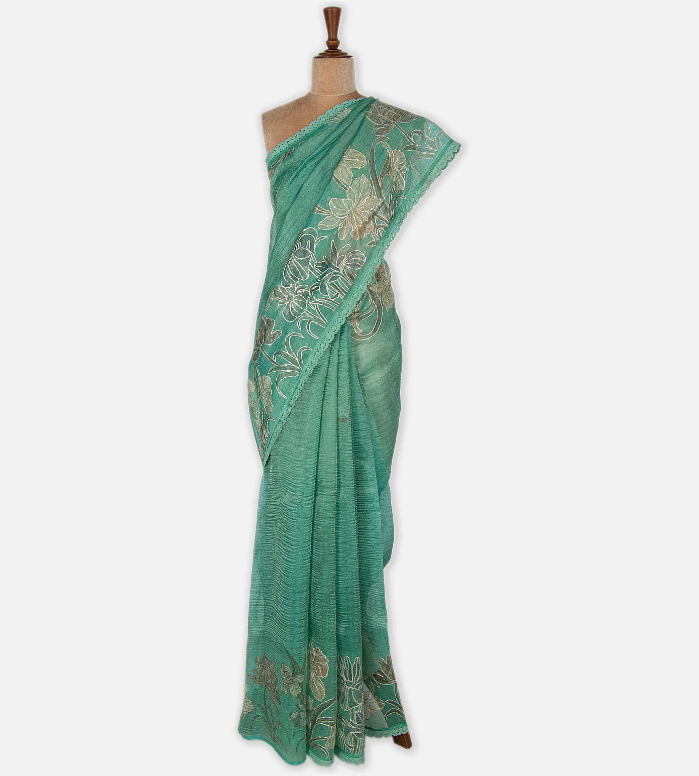 Sea Green Organza Saree2