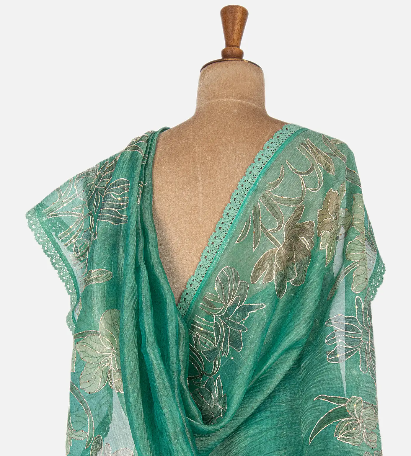 Sea Green Organza Saree3