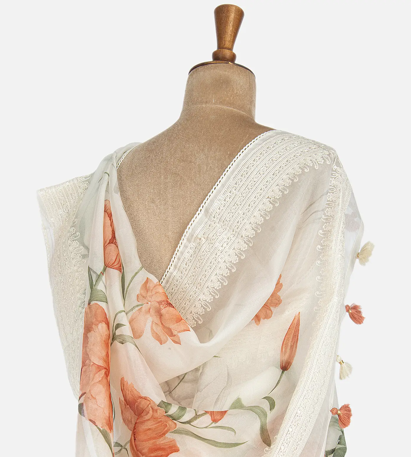 Off-White Organza Saree3