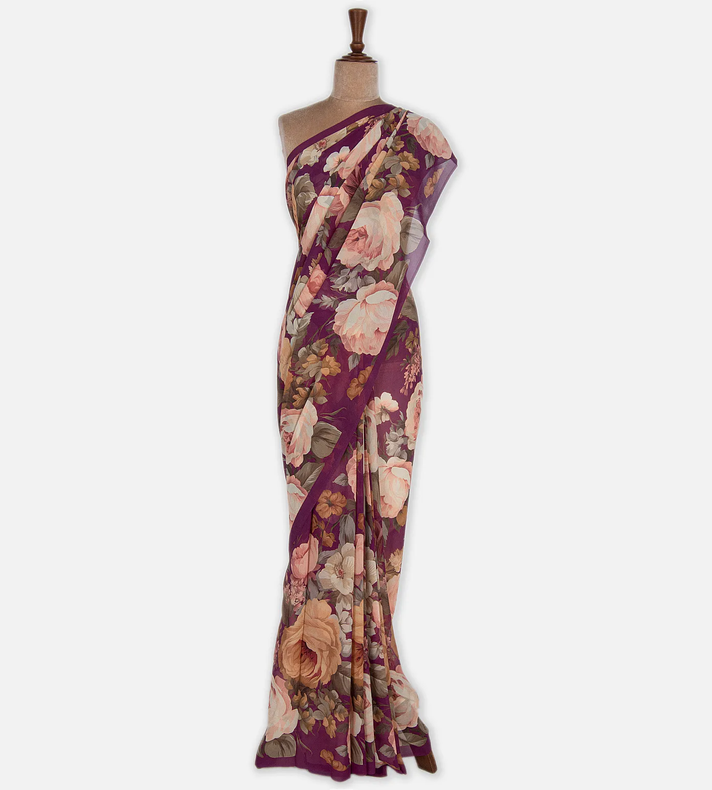 Purple Georgette Saree2