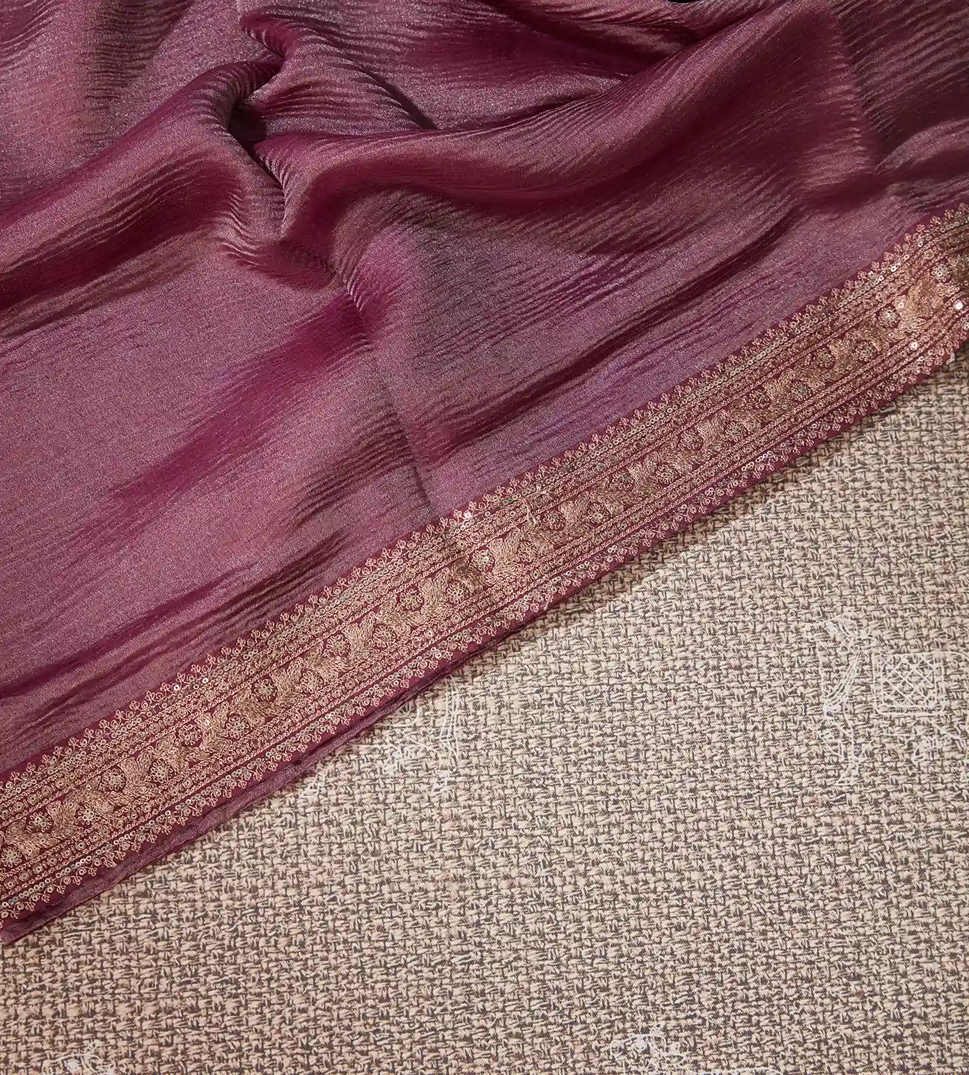 Purple Organza Saree3