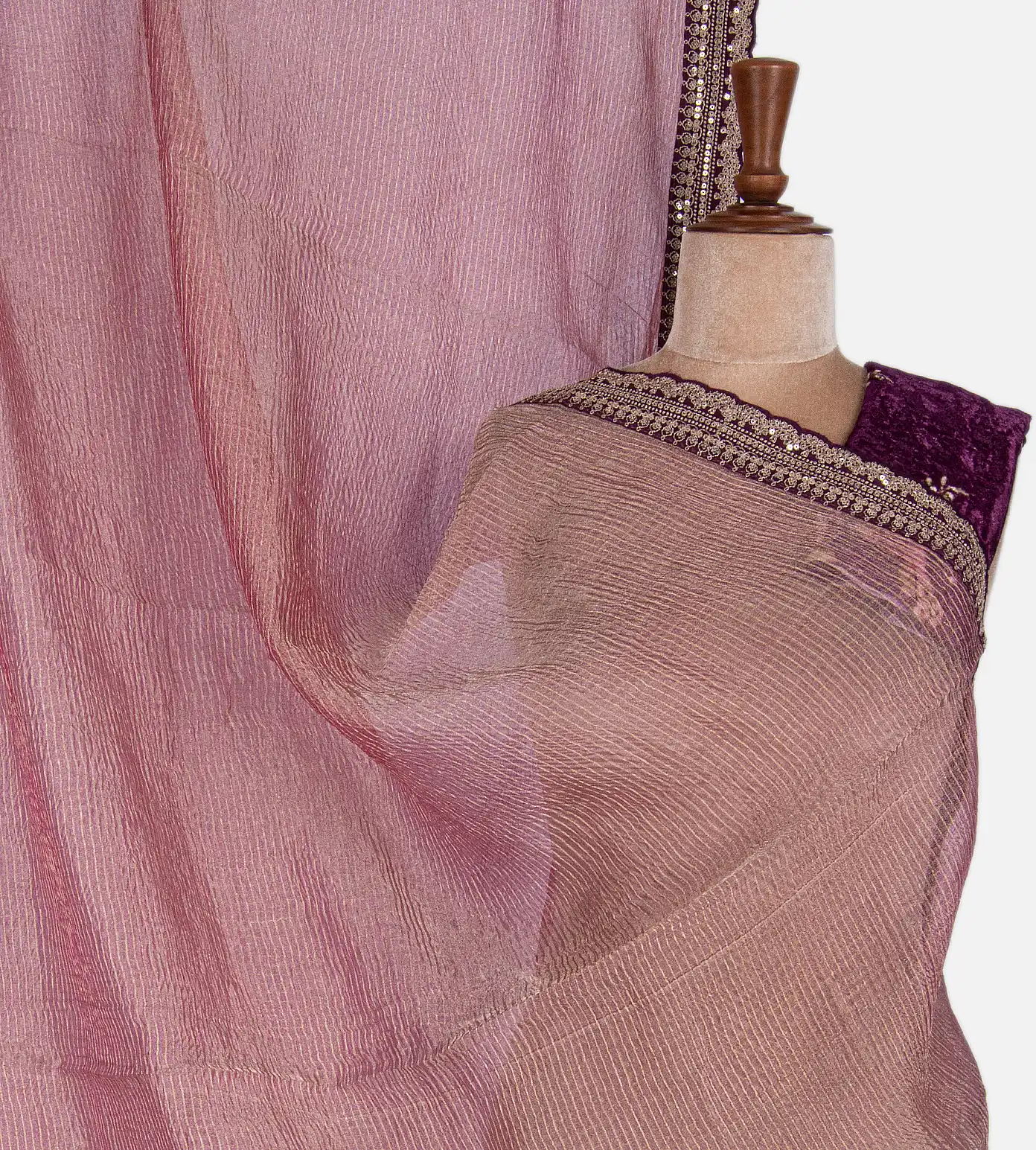 Pink Organza Saree1