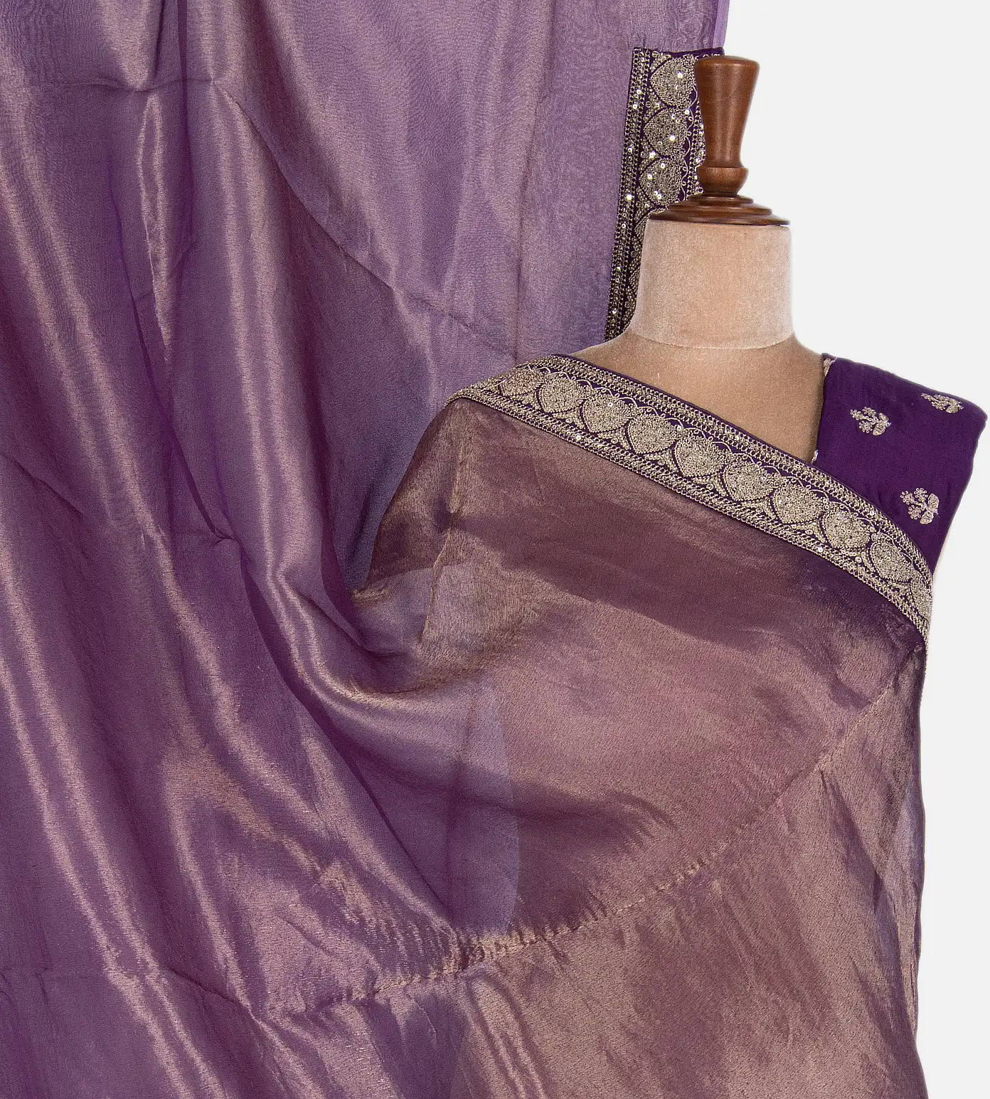 Purple Organza Saree1