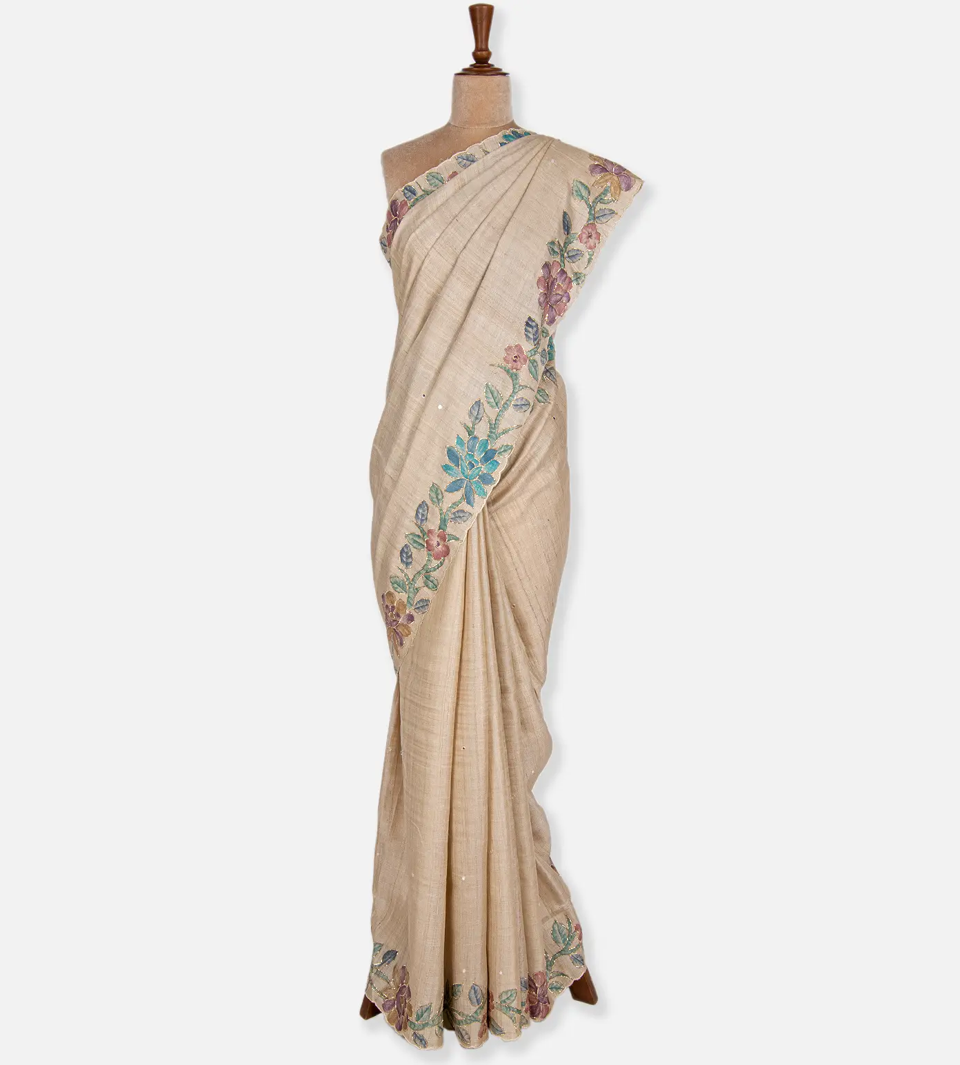 Creme Tussar Saree2