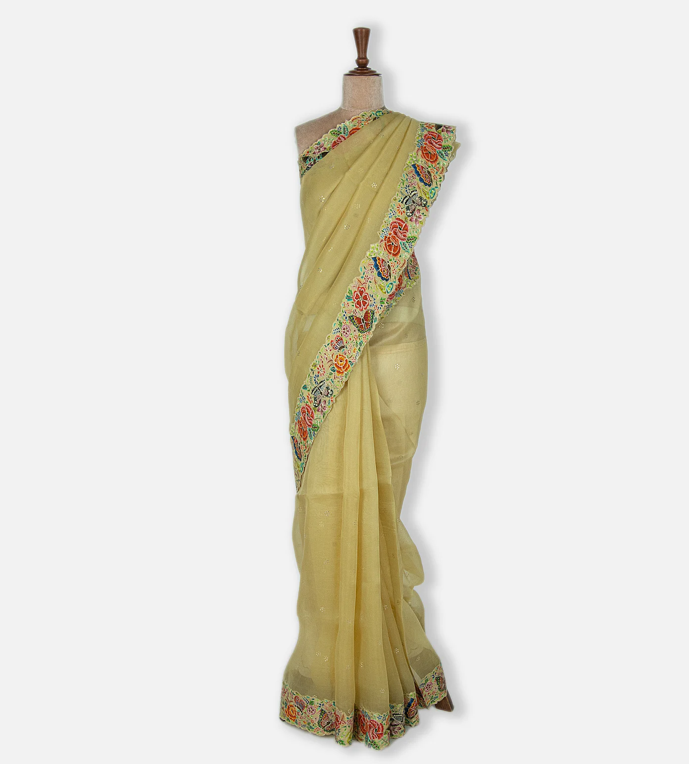 Pastel Yellow Organza Saree2
