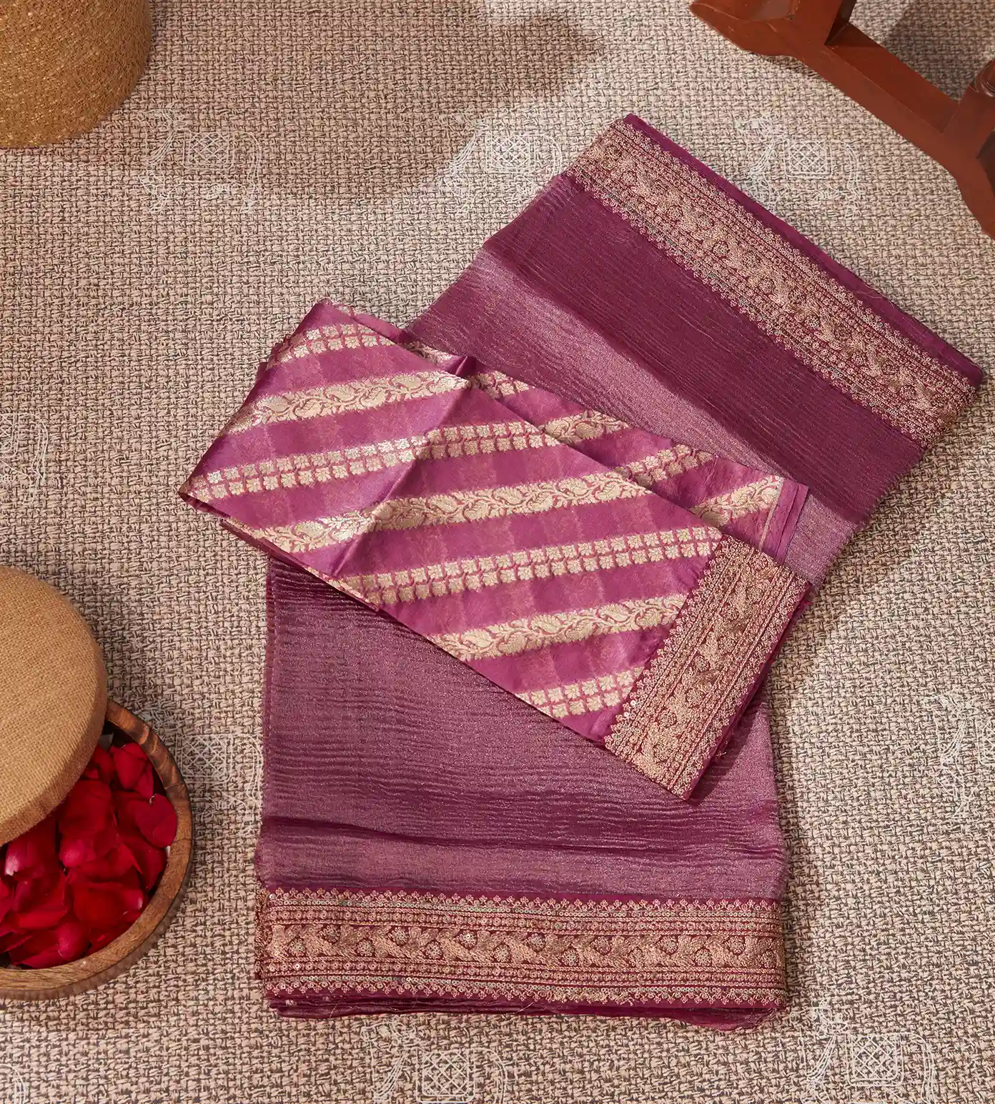 Purple Organza Saree1