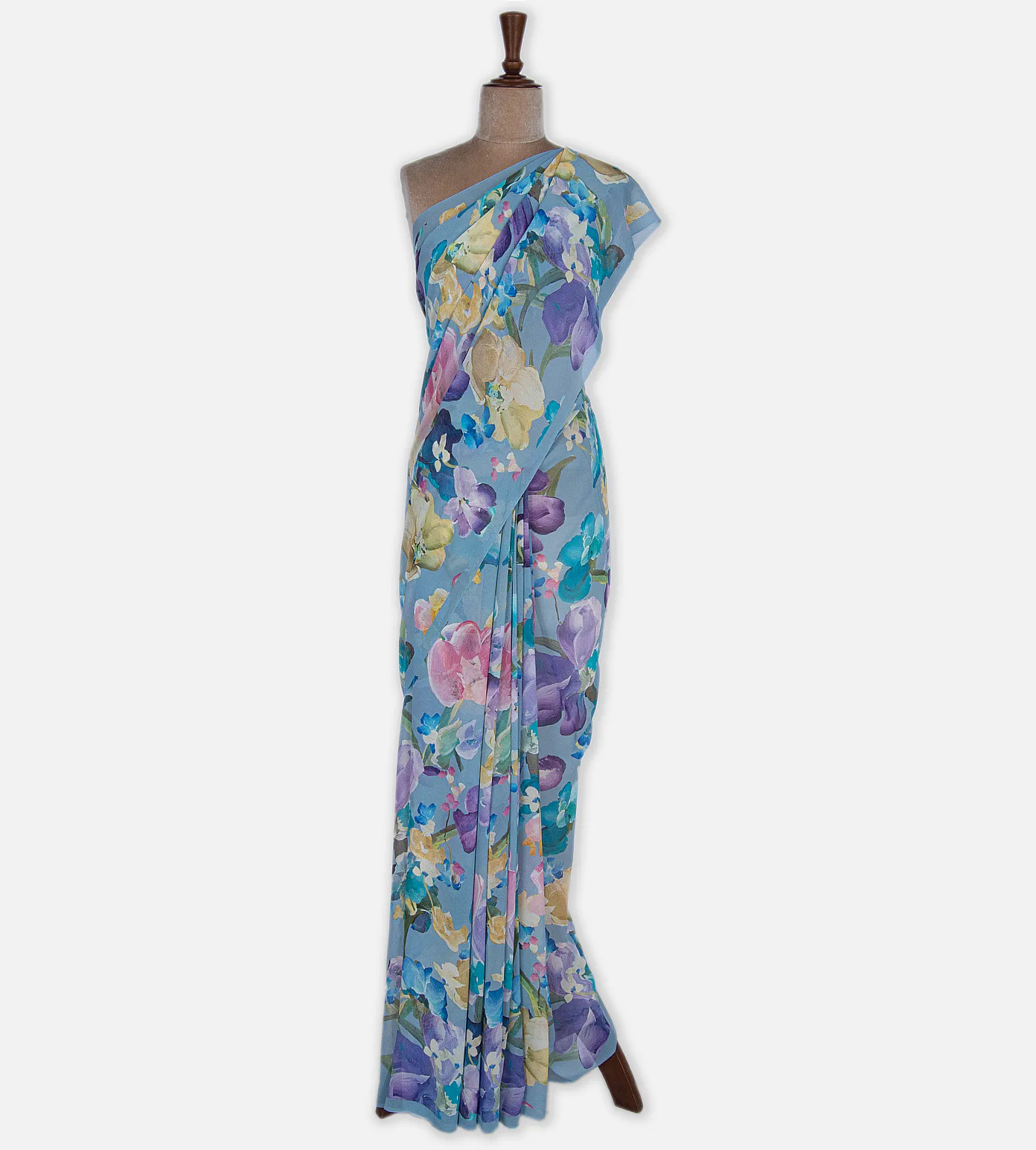 Light Blue Georgette Saree2