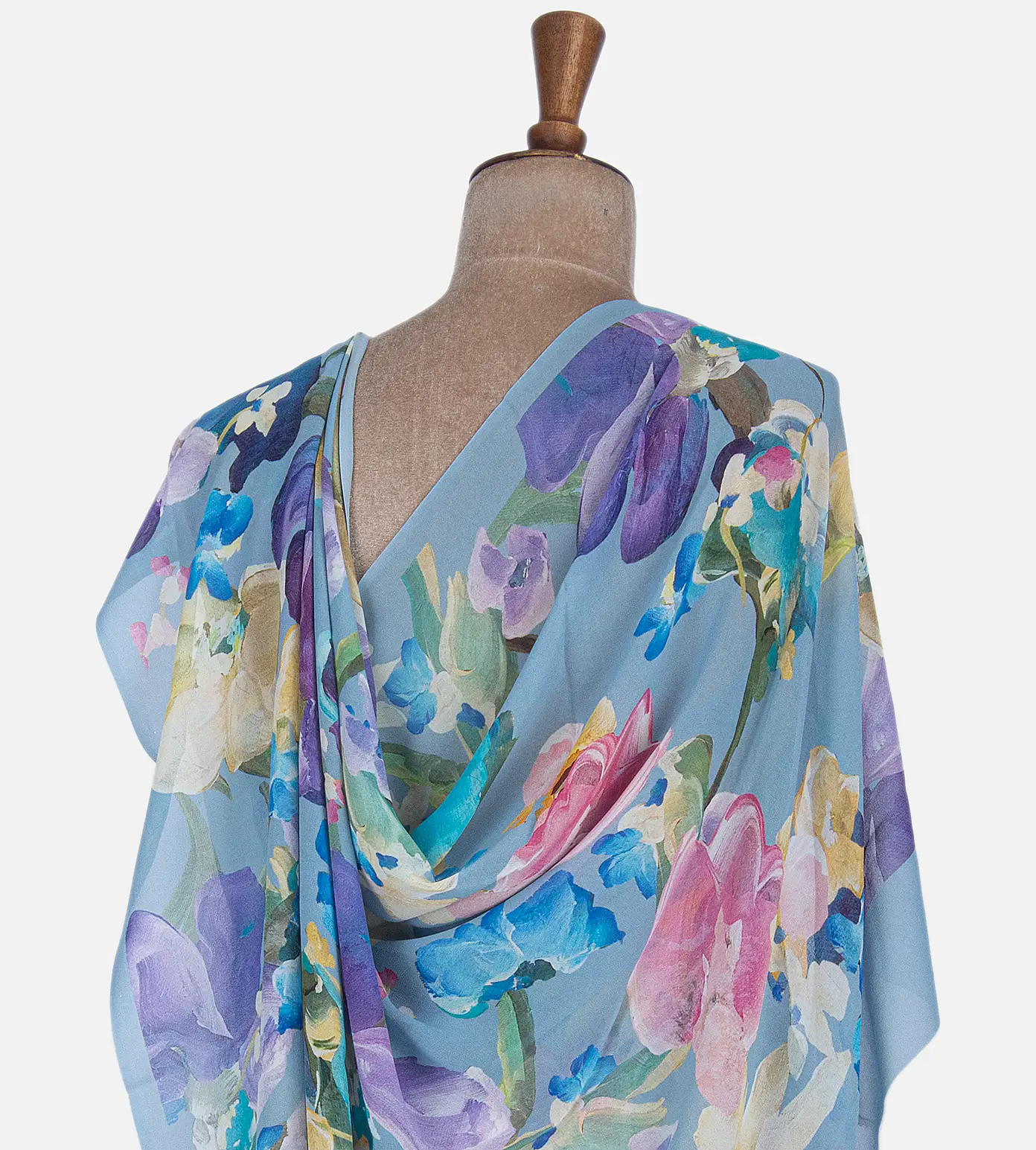 Light Blue Georgette Saree3