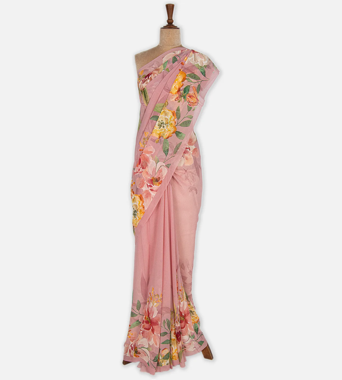 Light Pink Georgette Saree2