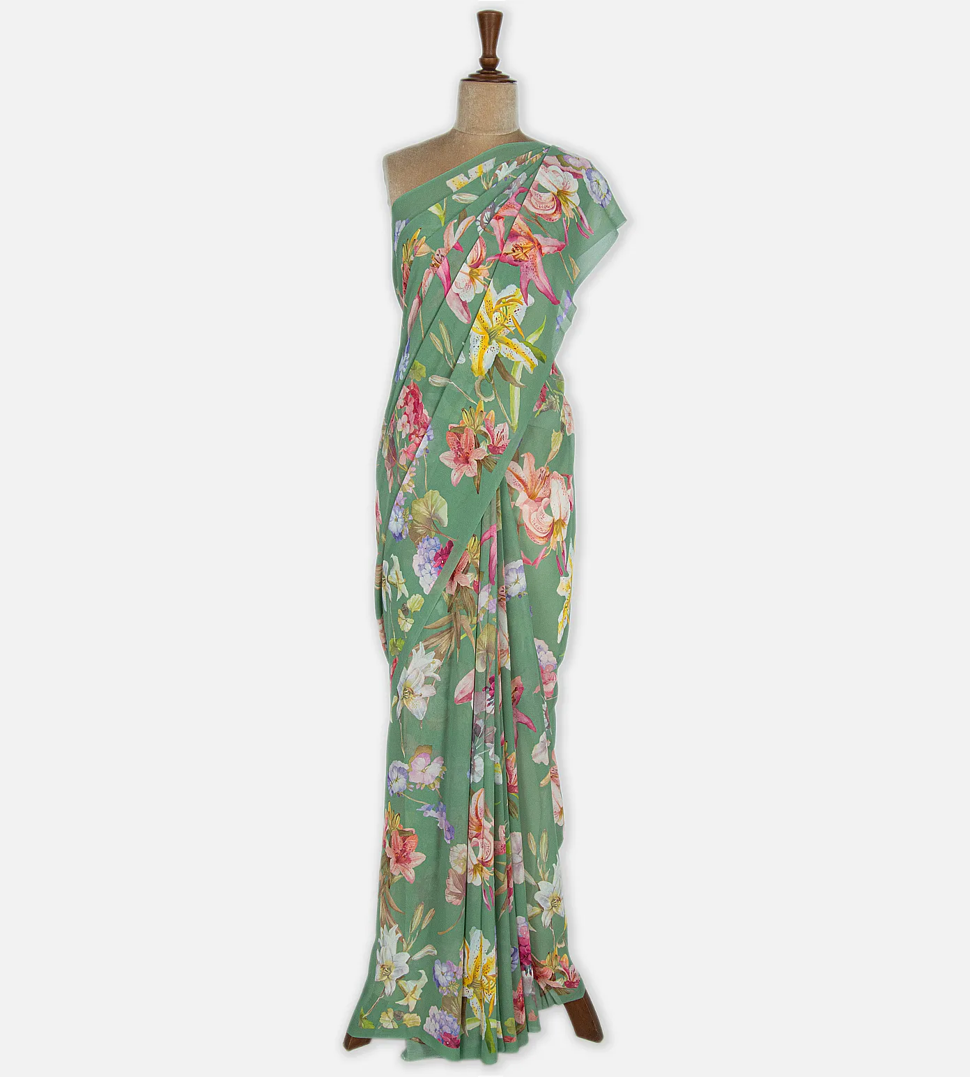 Green Georgette Saree2