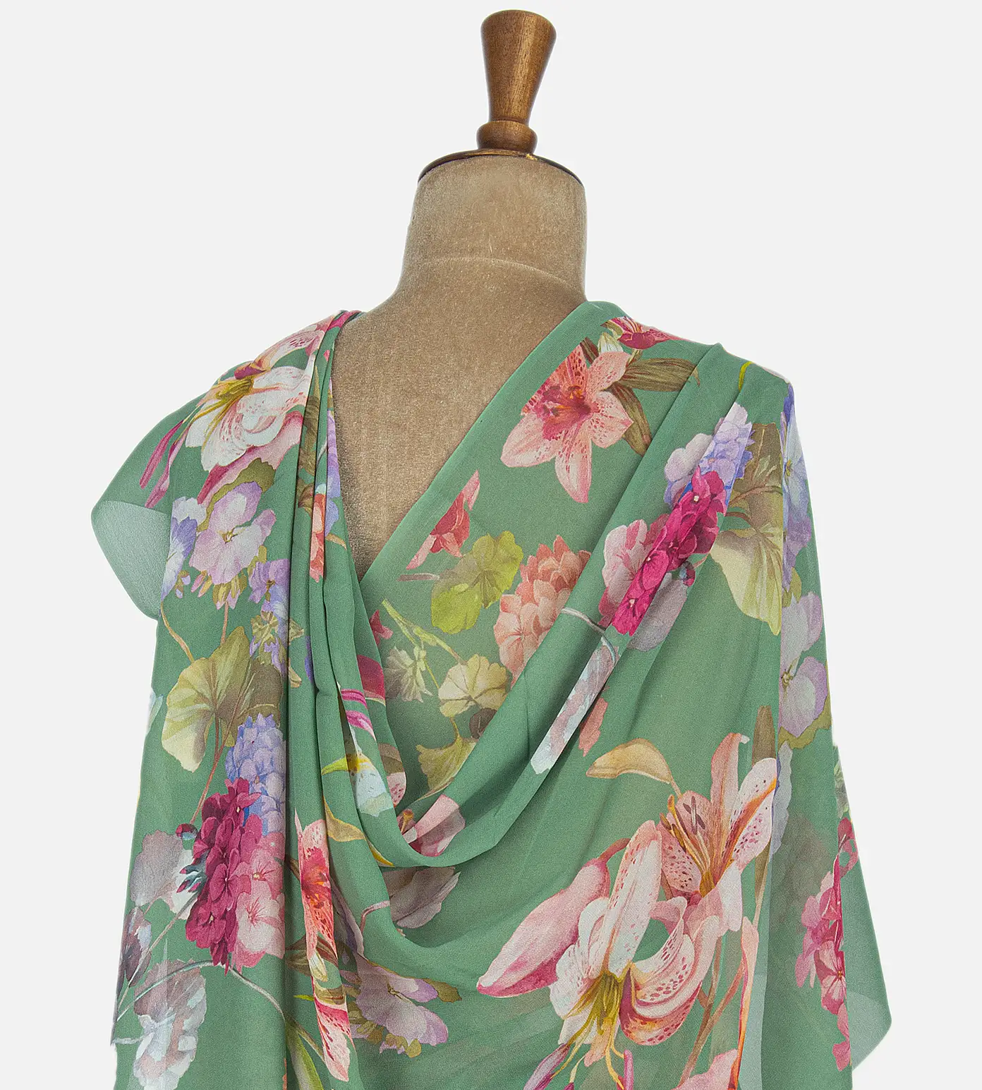 Green Georgette Saree3