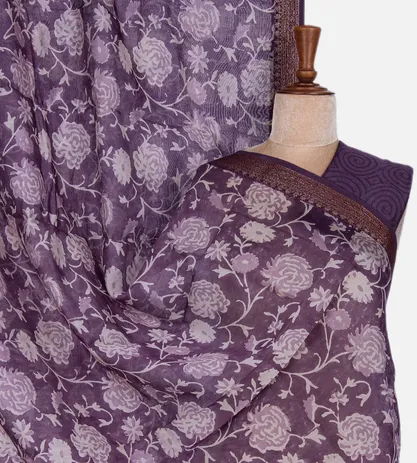 Purple Cotton Saree1