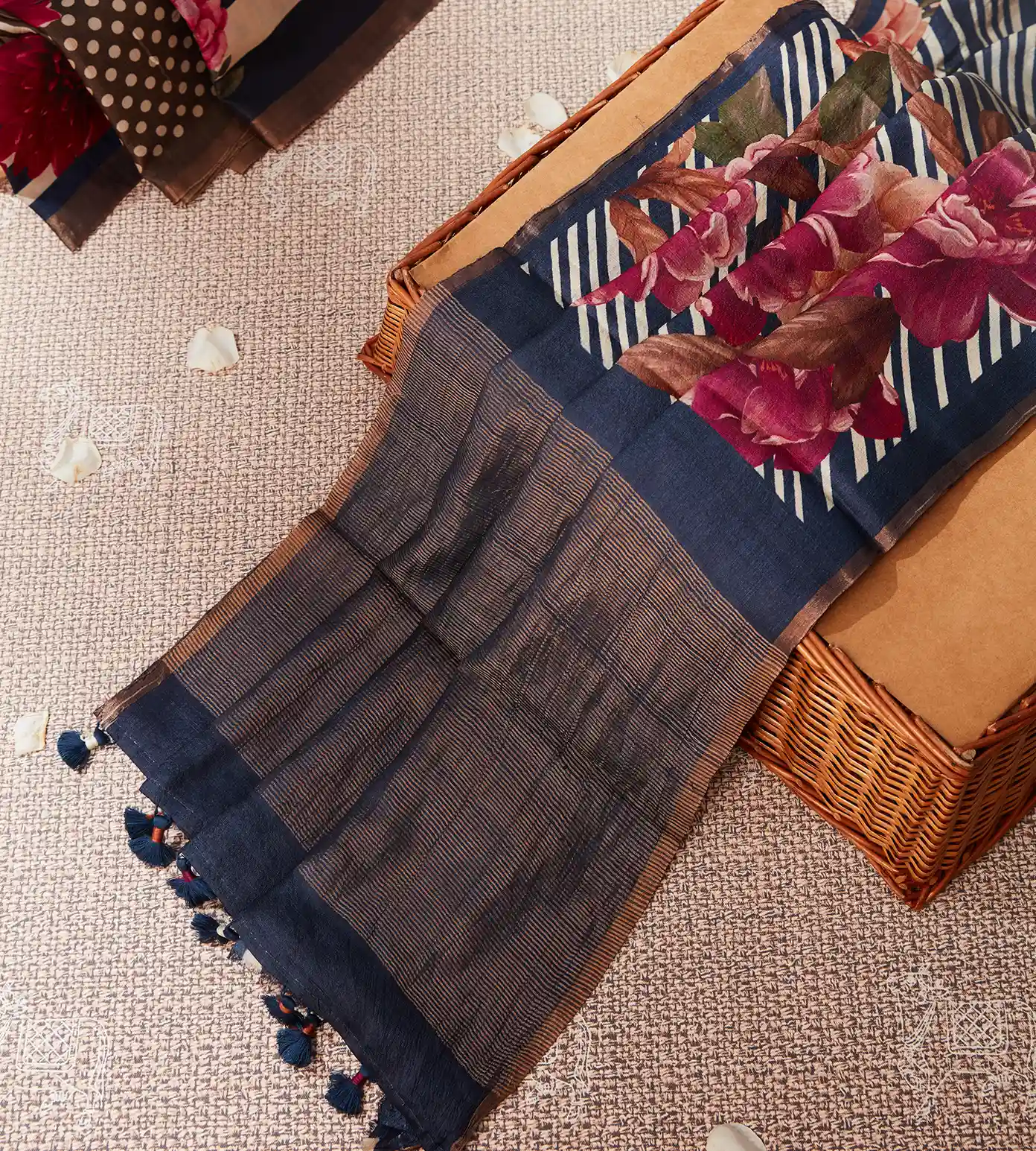 Blue Tussar Saree2