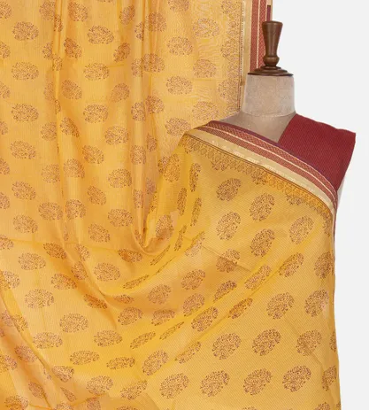 Yellow Maheshwari Cotton Saree1