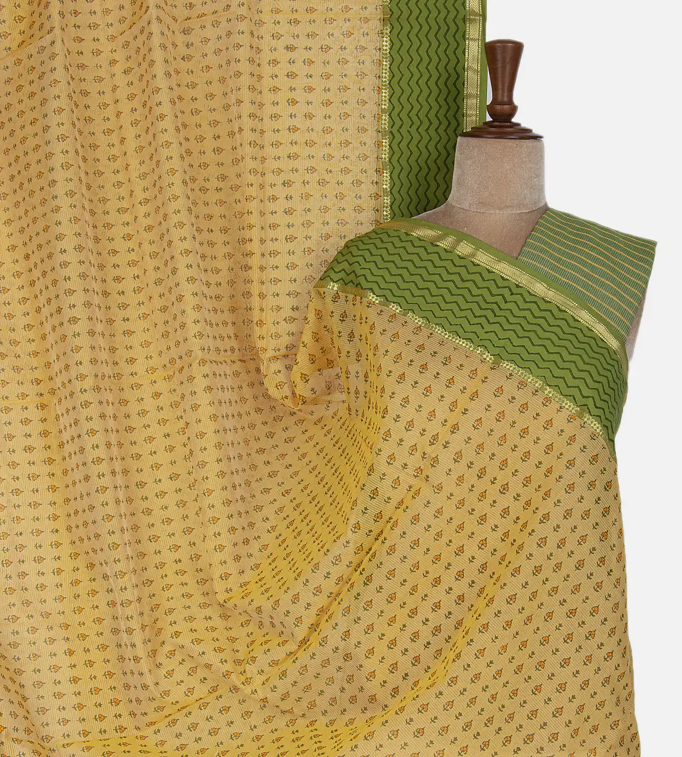 Yellow Maheshwari Cotton Saree1