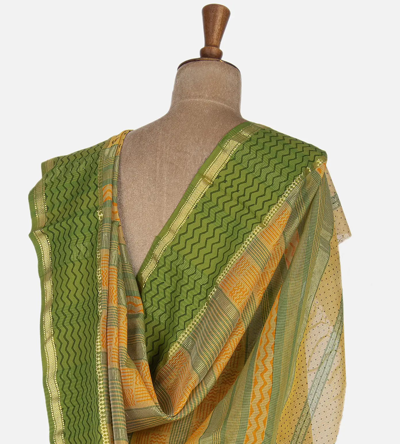 Yellow Maheshwari Cotton Saree3