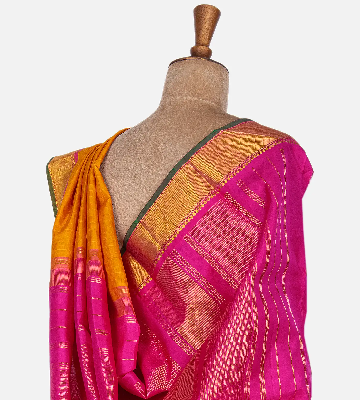 Tangerine Yellow Kanchipuram Silk Saree3