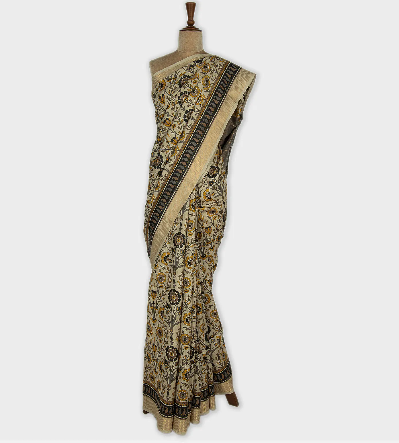 Off-White Tussar Saree2