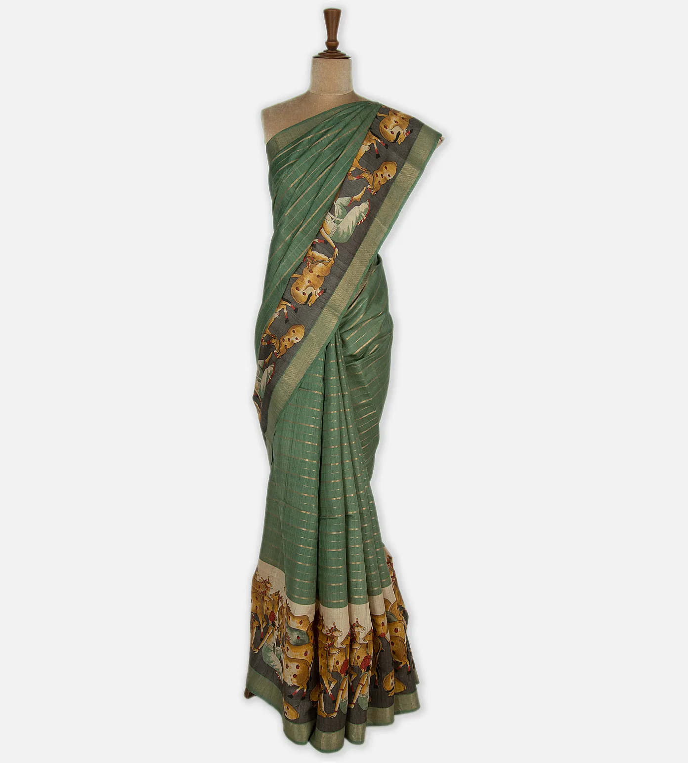 Green Tussar Saree2