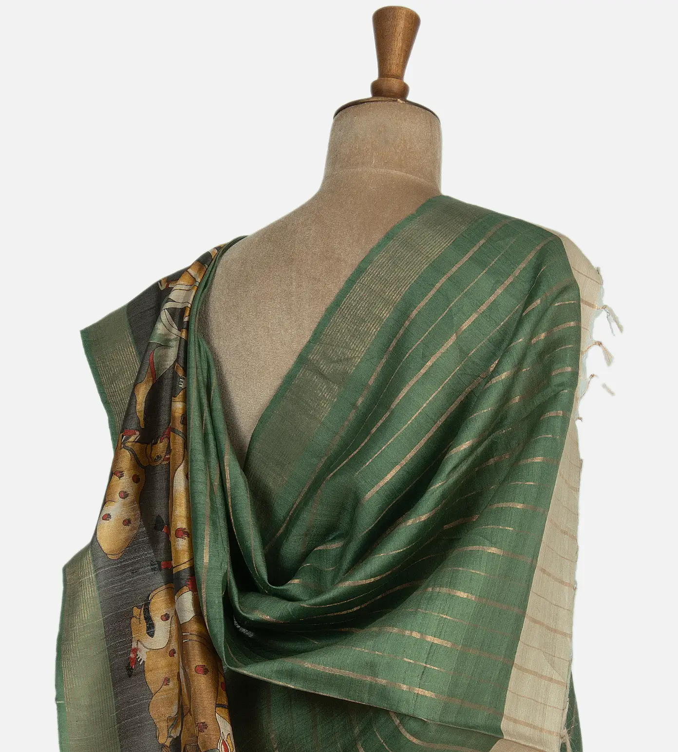 Green Tussar Saree3