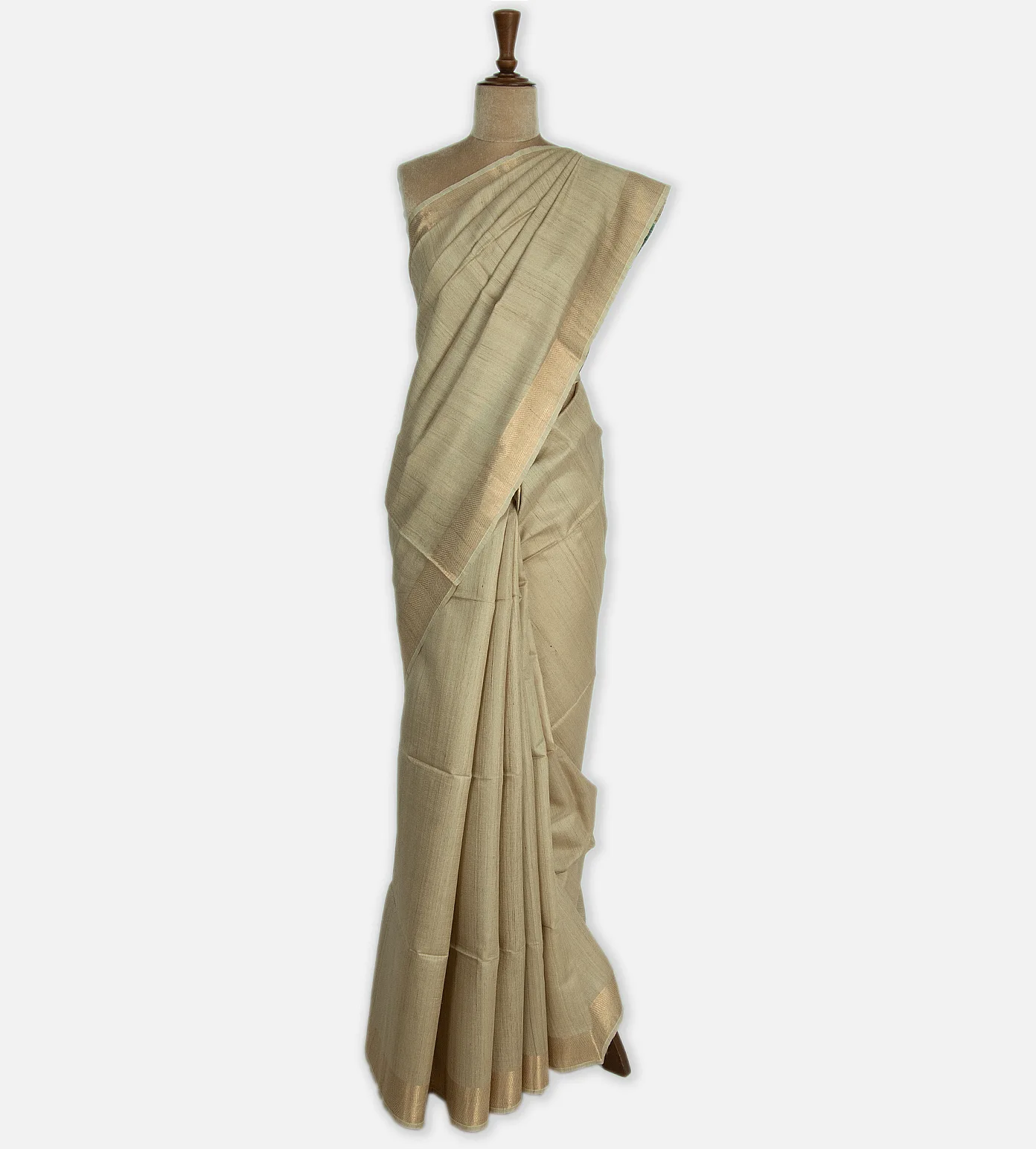 Beige Tussar Saree2