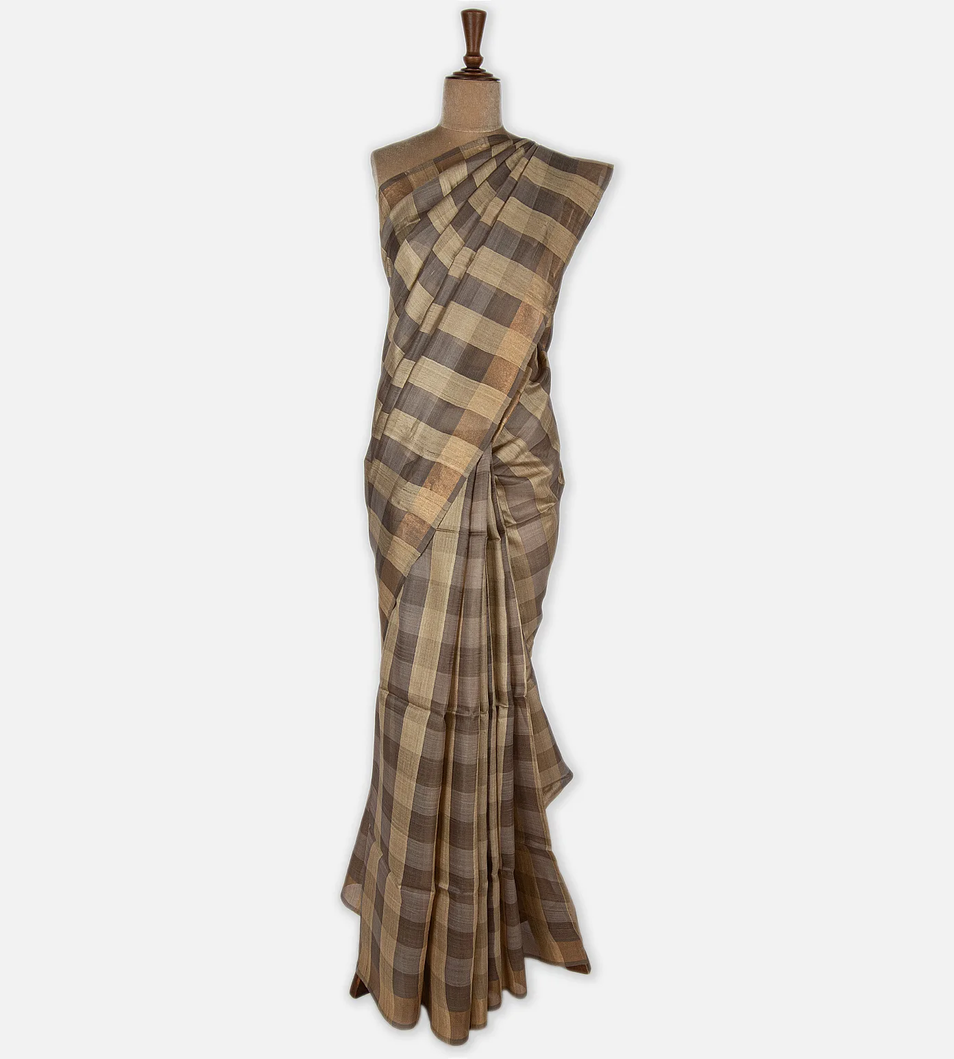 Beige and Grey Tussar Saree2