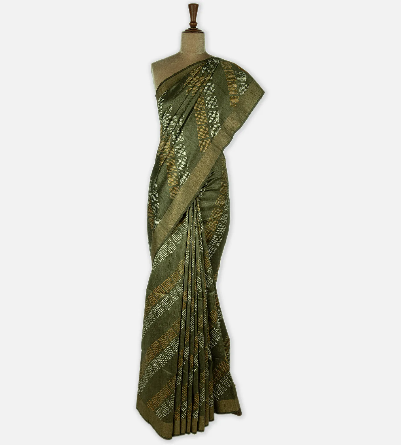 olive-green-tussar-saree-b0943603-b