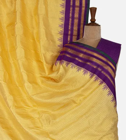 Yellow Gadwal Silk Saree1