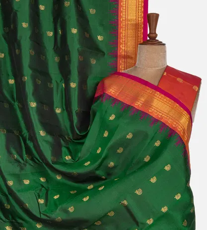 Green Gadwal Silk Saree1
