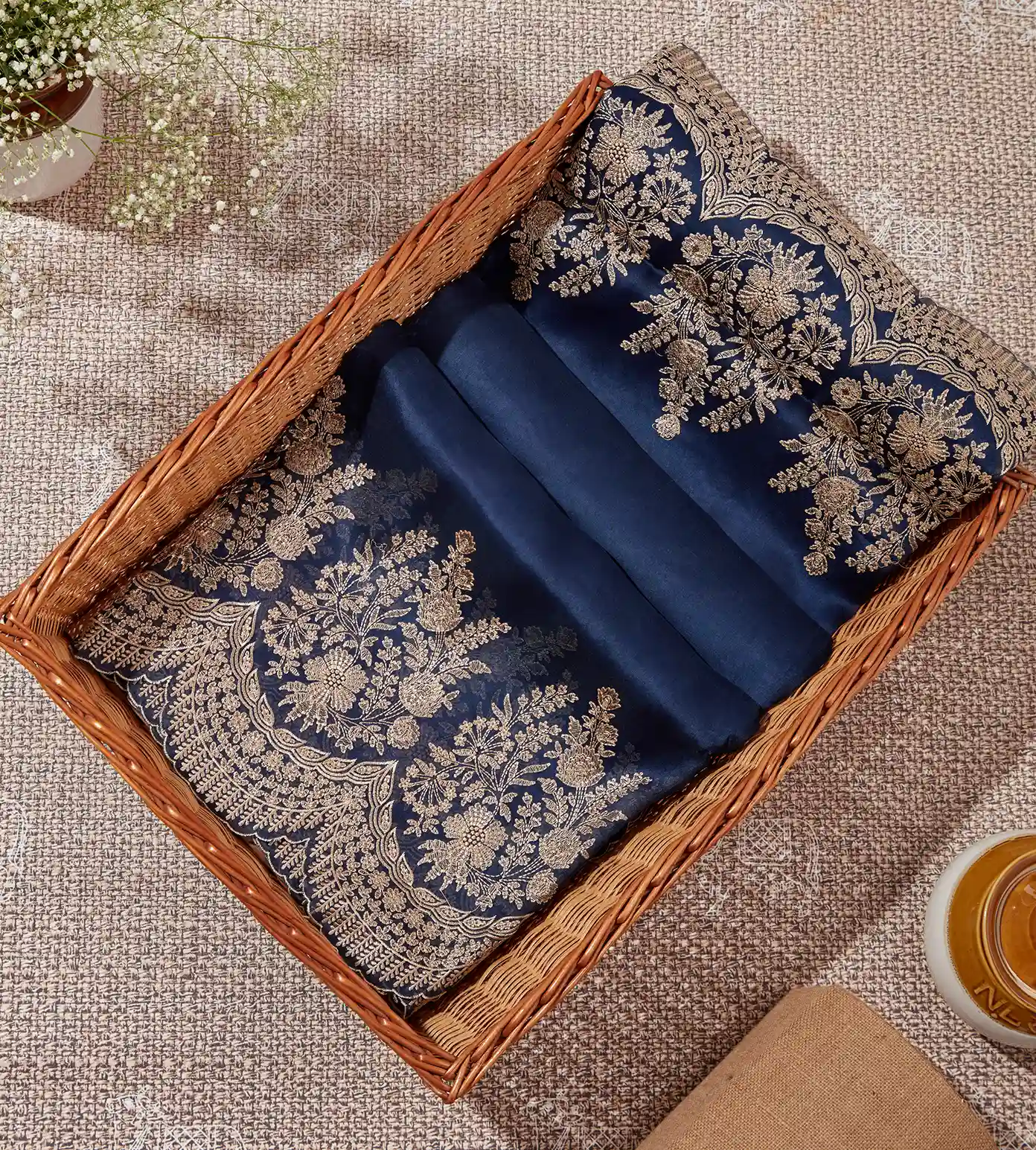 Blue Organza Saree3