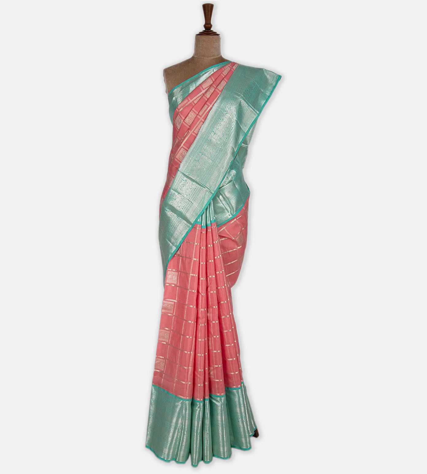 Salmon Pink Kanchipuram Silk Saree2