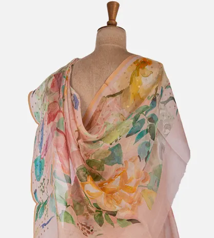 Light Peach Organza Sequence Saree3