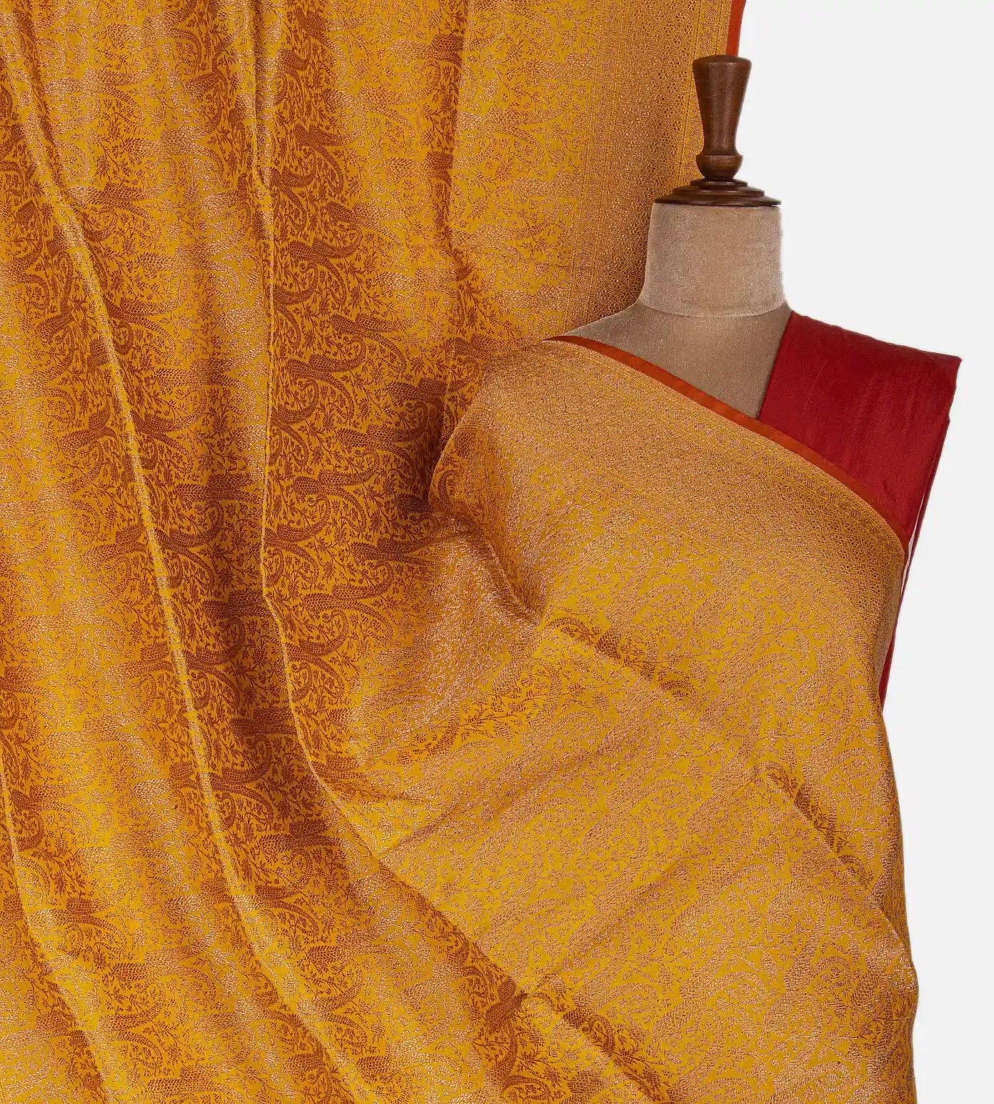 Yellow Banarasi Silk Saree1