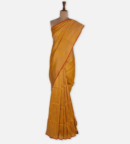Yellow Banarasi Silk Saree2
